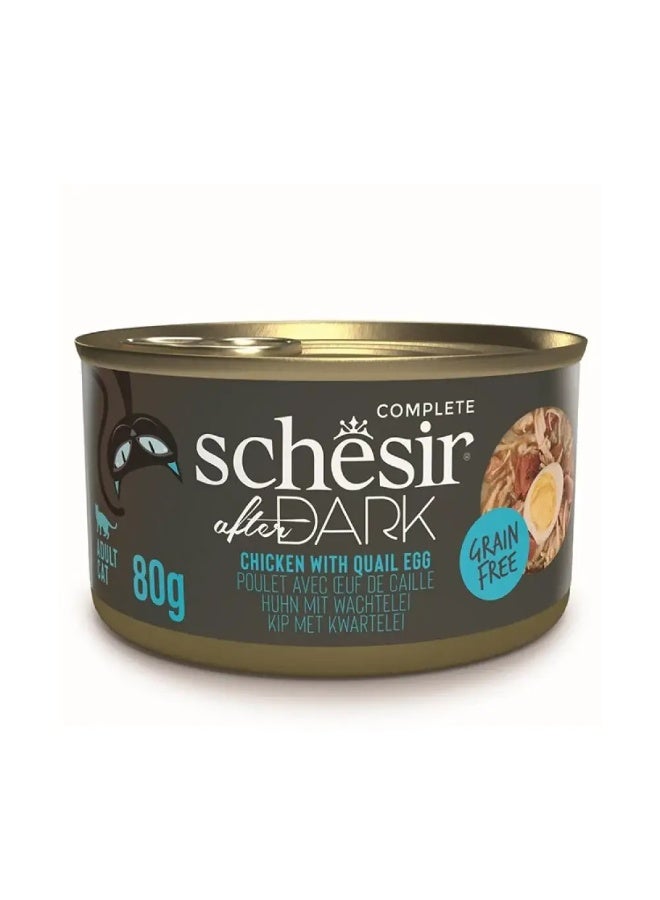 Caesar Cheezer After Dark Canned Chicken and Quail Eggs in Gravy for Adult Cats - Image 1